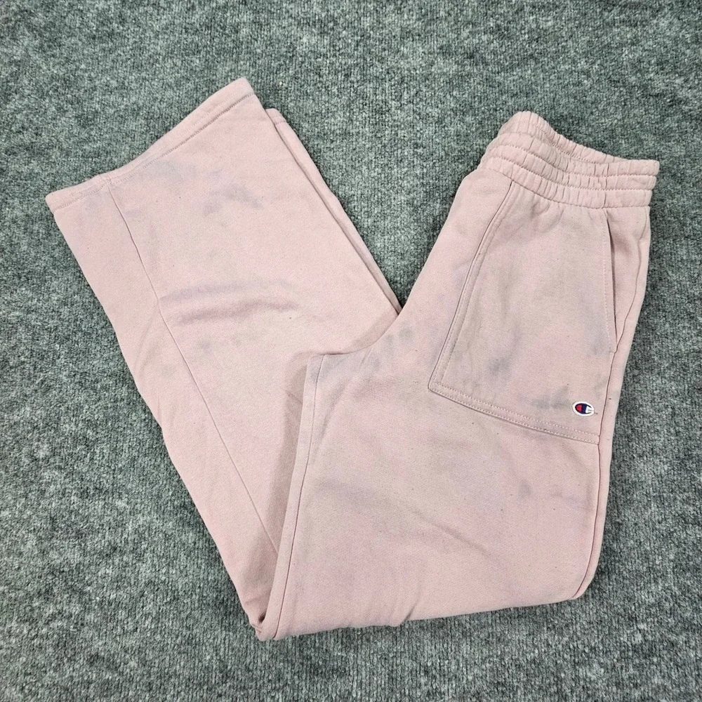 Champion Pink Tie Dye Wide Leg Sweatpants Drawstring Lounge Pants Girls L 14/16